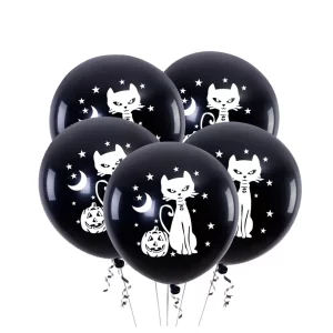 Conjunto de 5 balões de látex pretos