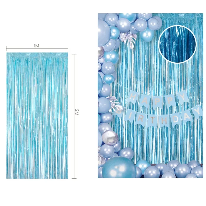 Decoração de festa expressiva: Esta cortina de festa azul laser cria uma magnífica cascata de efeitos de luz.Tamanho generoso: Com dimensões de 200cm