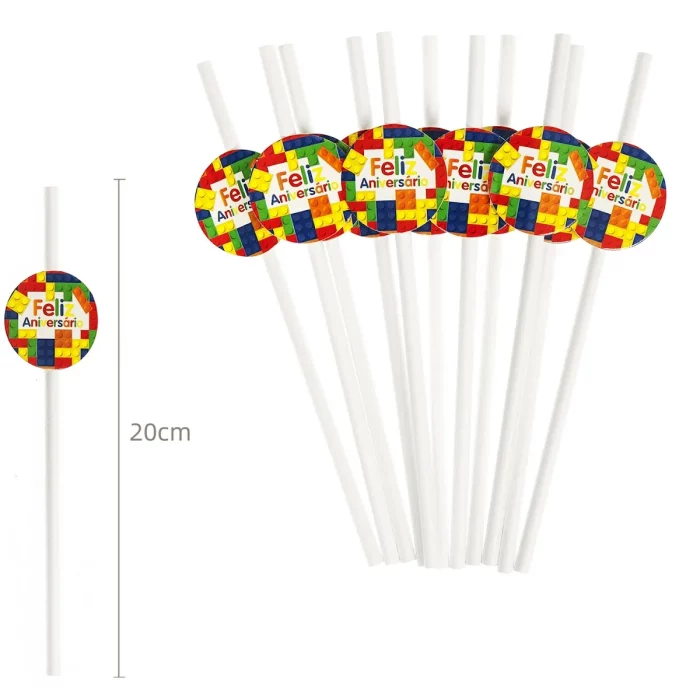 Ótimo para qualquer ocasião: estas palhinhas de papel Lego são perfeitas para aniversários e outras comemorações. 2. Quantidade por pacote: cada pacote contém 12 palhinhas de papel