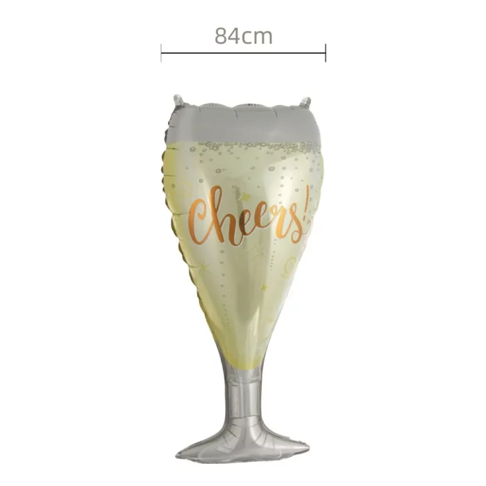 Nosso encantador balão Mylar para festa tem a forma de um copo de vinho