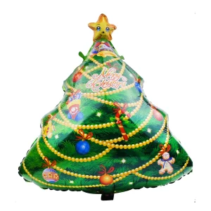 Decore sua festa de Natal com este incrível kit de balões de alumínio. Os balões possuem formato de árvore de Natal e são perfeitos para criar uma atmosfera festiva. Surpreenda seus convidados com uma decoração única e encantadora. O kit inclui balões de diferentes tamanhos e cores para criar uma decoração personalizada. Fácil de montar e reutilizável