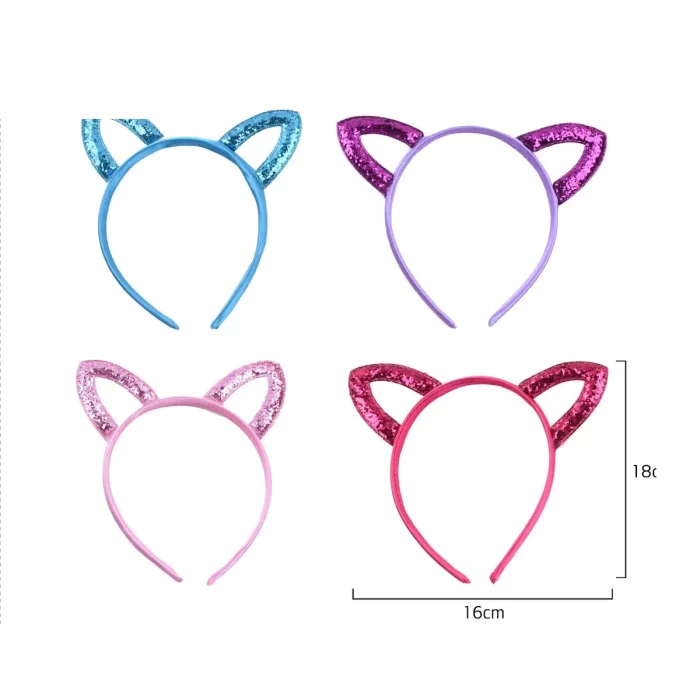 Bandolete de gato dourada: Esta bandolete de cat-ear é revestida com um pó de ouro refinado