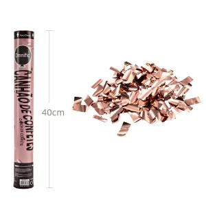 Canhão de Confetes de 40cm em Rosa Ouro