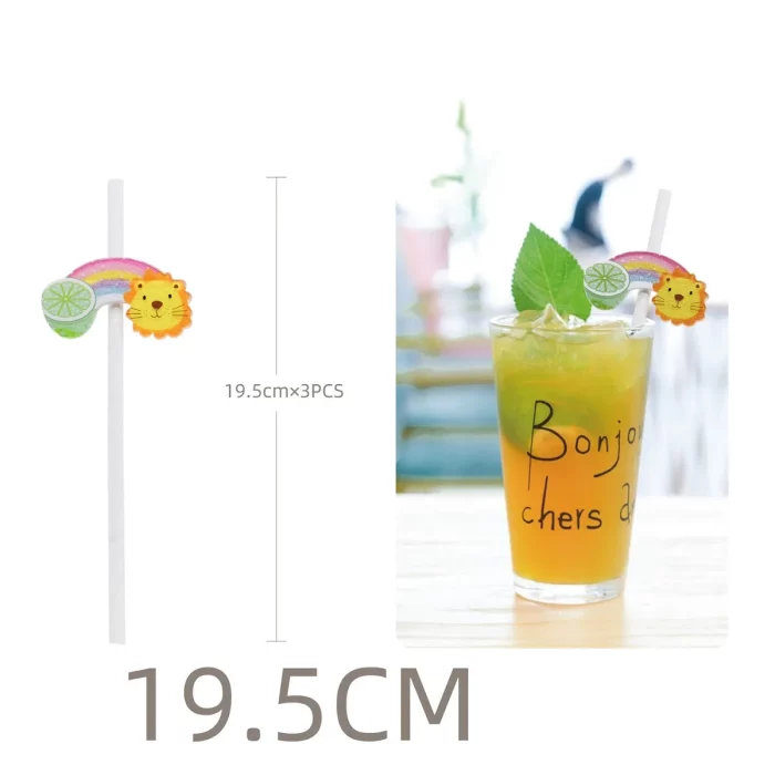 Estas palhinhas apresentam um design elegante e divertido de leão