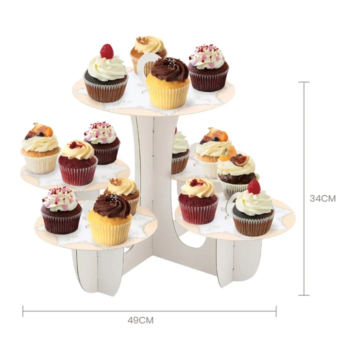 Suporte elegante para cupcakes com acabamento de laser prata