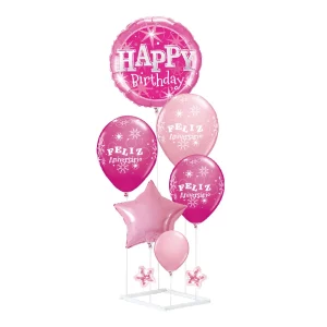 Este kit de balões em rosa é perfeito para decorar festas e eventos. Inclui balões de alta qualidade e suportes para facilitar a montagem. Adicione um toque de cor e diversão à sua celebração com este incrível kit de balões.