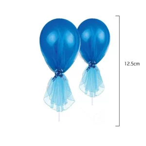 Balão azul de 5 polegadas em design de tul