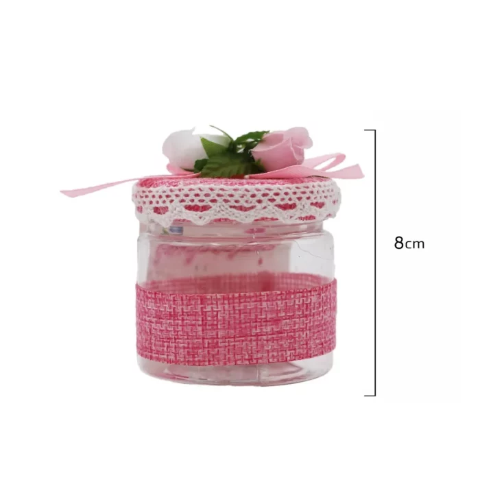 Frasco decorativo de alta qualidade em tonalidade rosa com duas flores