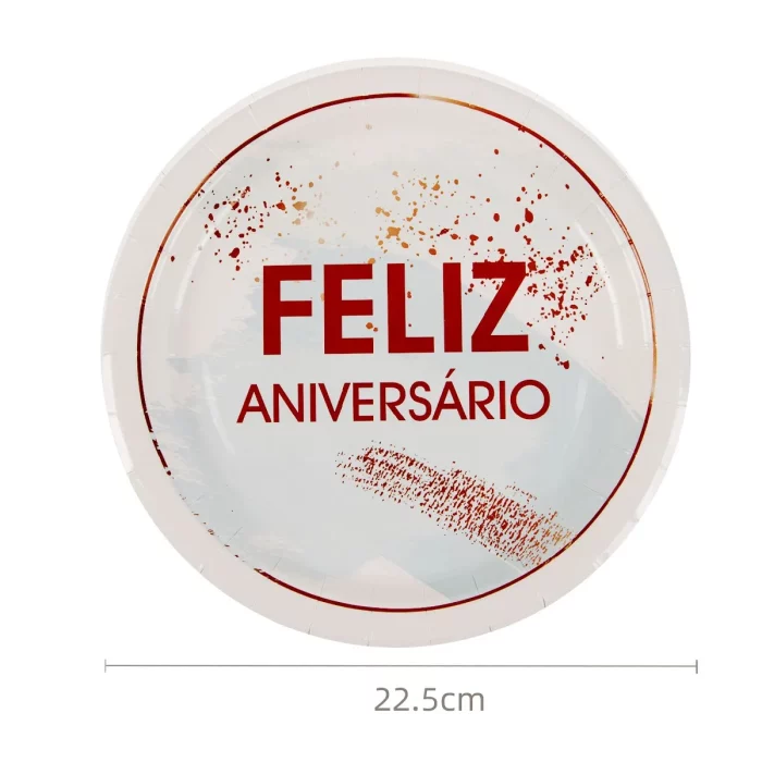 Pratos de papel de alta qualidade para festa de aniversário em azul vibrante.O pacote inclui 6 peças