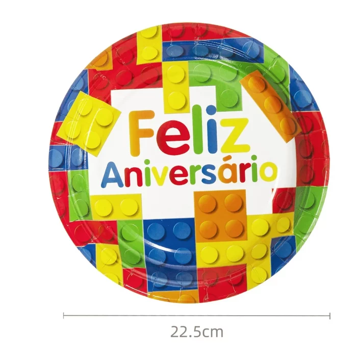 Pratos de papel temáticos LEGO