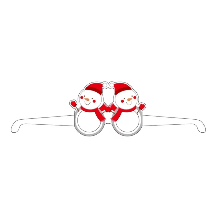 Dê um toque festivo ao seu visual com esses óculos de Natal em papel. Com 6 unidades e feitos com material de 300g