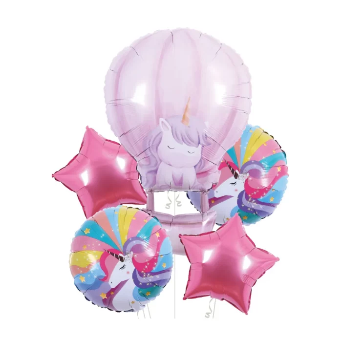 Comemore em grande estilo com nosso Kit de Balões Mylar Unicórnio. Perfeito para aniversários e outras celebrações especiais.Cada pacote contém 5 peças
