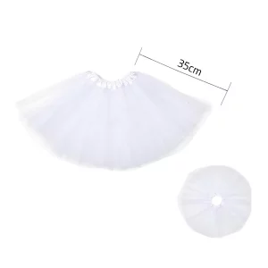 Saia de tutu branca de três camadas feita com precisão e alta qualidade.Ideal para várias festas