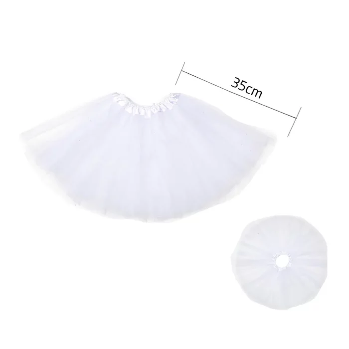 Saia de tutu branca de três camadas feita com precisão e alta qualidade.Ideal para várias festas