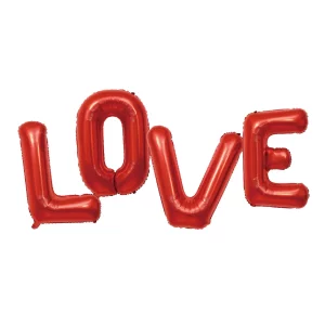 Kit de Balões com design em formato e padrão de LOVE