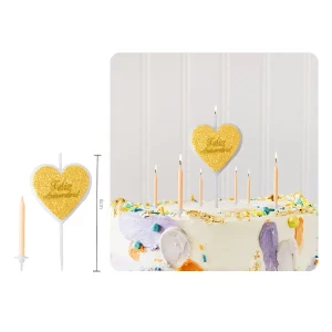 Luxuosa e chique vela de aniversário dourada