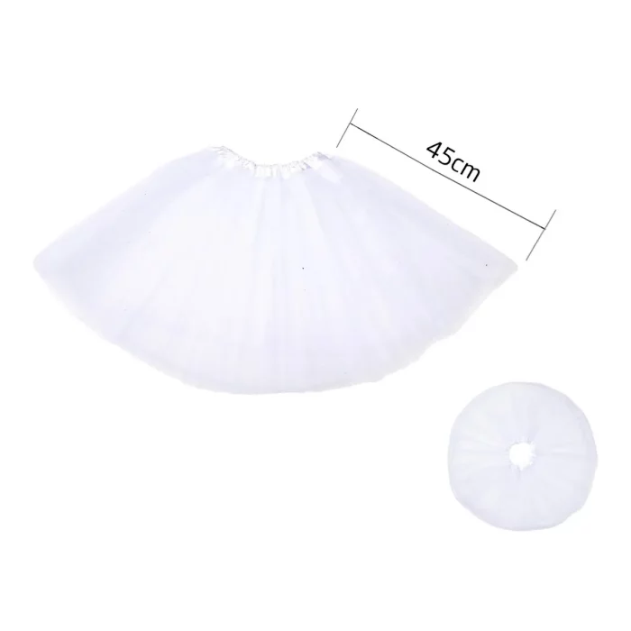 Saia de Tutu de três camadas com tons magníficos de branco