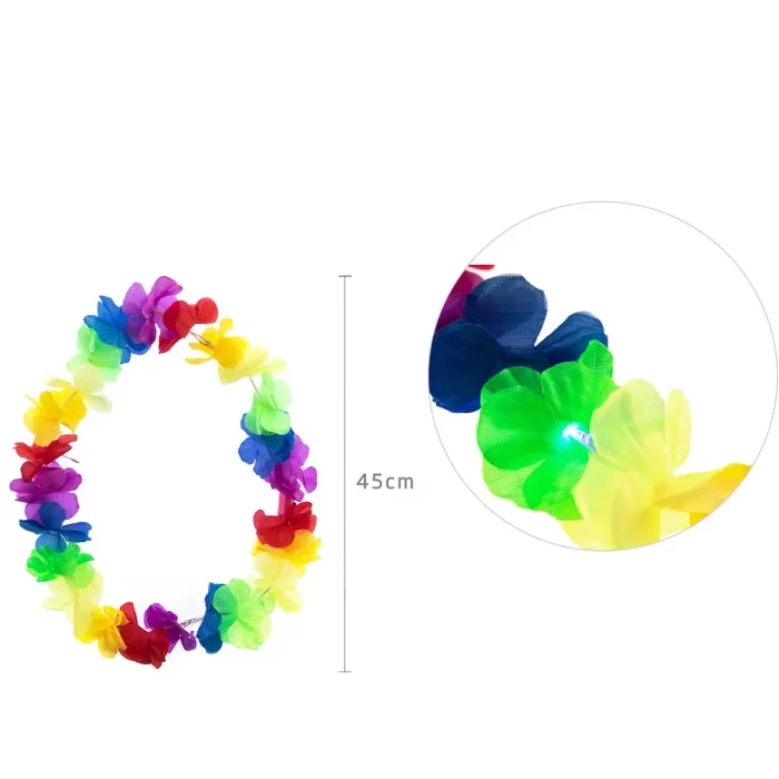 Este colar flor com luz é o acessório perfeito para qualquer festa de aniversário com seu design colorido e vibrante.É um pack individual que traz encanto e vivacidade sem esforço para qualquer ambiente festivo.Com suas luzes embutidas