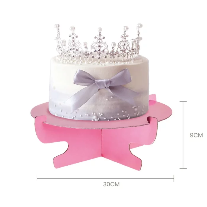 Suporte de bolo de aniversário em rosa chique para um toque de cor em sua celebração.Medindo 30