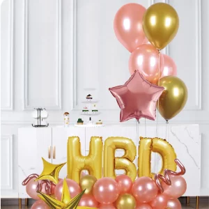 Este Kit de Balões Rosa Ouro de 53 peças pode tornar a decoração de uma festa de aniversário ou comemoração mais encantadora e festiva.O conjunto inclui um variedade de balões diferentes para uma aparência coordenada e elegante. Kit de Balões Rosa Ouro 53 peças