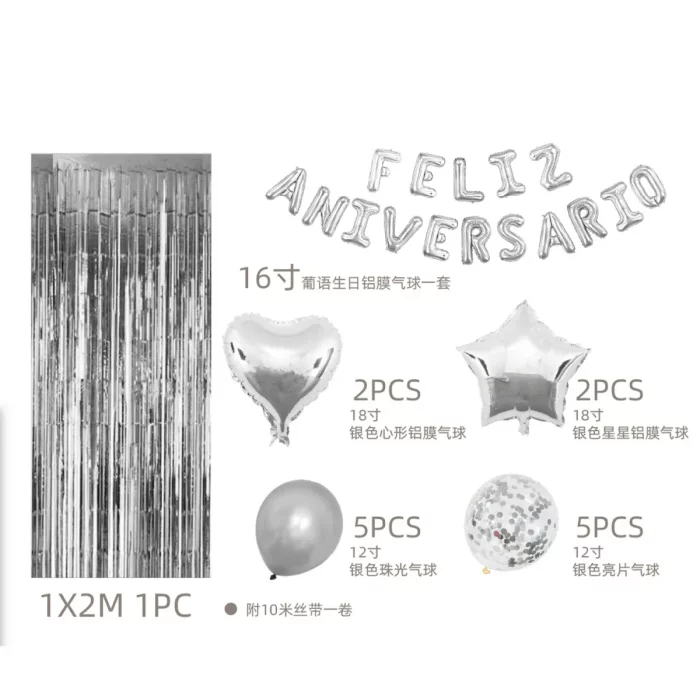 Este kit de balões vem completo com 30 peças