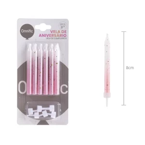 Vela de aniversário colorida de alta qualidade com uma altura de 8.0cm