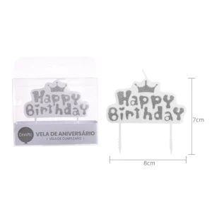 Excepcional Vela de Aniversário Prateada ideal para animar qualquer festa de aniversário.Esta vela única adiciona um toque de elegância a qualquer bolo de aniversário com sua bela cor prateada. Dê um toque especial ao seu bolo de aniversário com nossa vela de aniversário prateada DY0244-3.