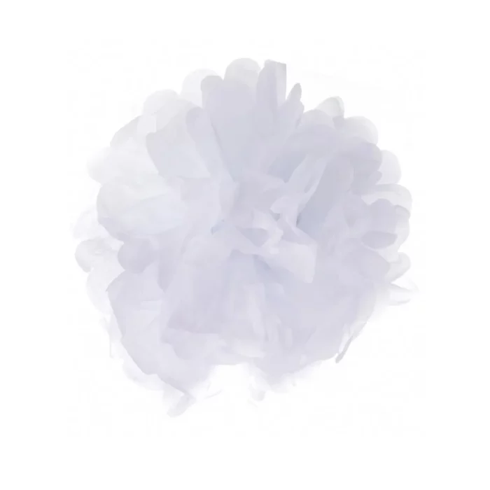 - Pompons de papel branco elegante
