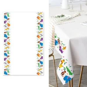 Esta toalha de mesa com estampa animal é perfeita para ocasiões especiais como aniversários
