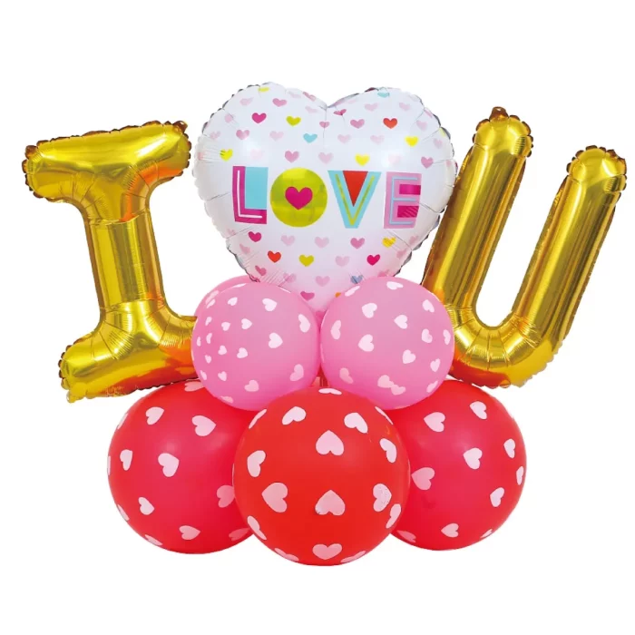 Kit de balões 'I Love U' perfeito para ocasiões especiais como o Dia dos Namorados