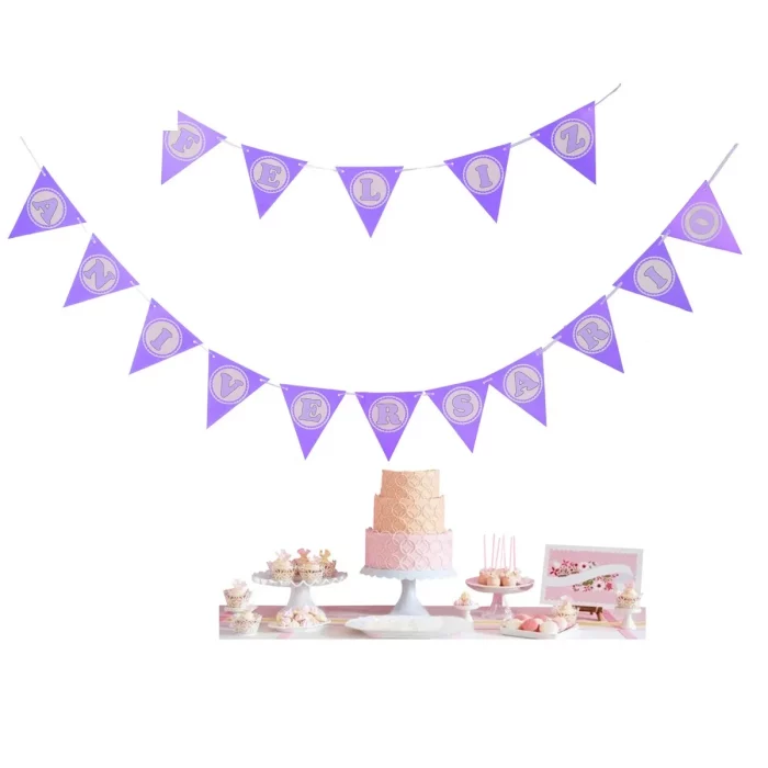 Esta linda grinalda roxa de aniversário mede 3 metros para oferecer uma decoração de festa generosa e chamativa.Cada pacote contém uma única grinalda