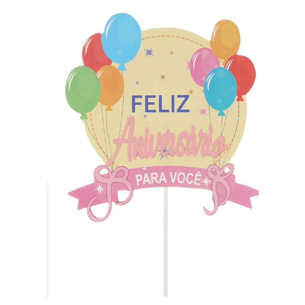 Topo de bolo apresenta design em estilo coreano que adiciona sofisticação à sua festa.É perfeito para comemorações de aniversário