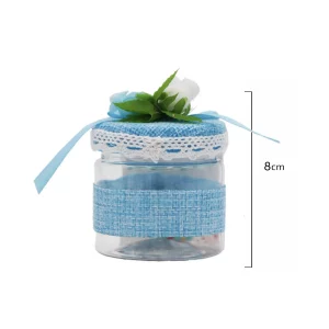 Este frasco decorativo azul é perfeito para adicionar um toque de beleza em todas as suas festas e eventos.O frasco apresenta um design único com 2 flores e 53 bocas