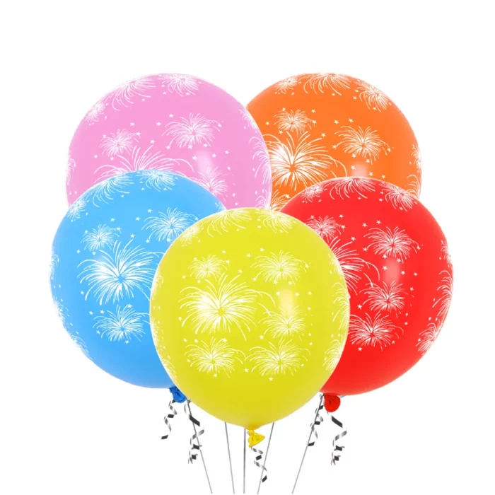 Este pacote inclui 5 balões de aniversário com confetes