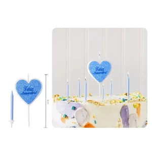 Vela de aniversário única e vibrante cor azul