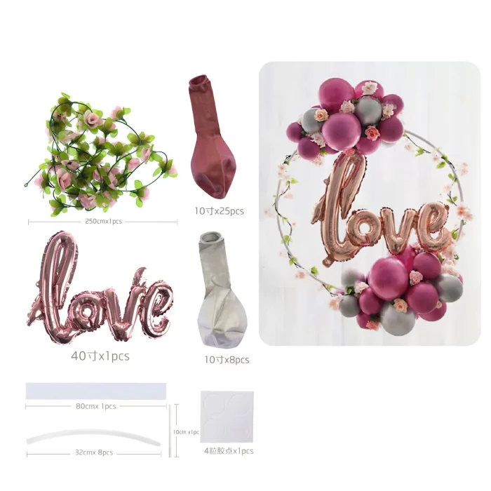 Adicione uma pitada festiva à sua comemoração com este Kit Guirlanda de Balões 'Love' coloridos