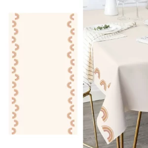 Toalha de mesa de aniversário com design único: Esta toalha de mesa com estampa de nuvem é perfeita para adicionar um toque de elegância e diversão a qualquer festa de aniversário.Tamanho perfeito para qualquer mesa: Com suas dimensões de 137x243 cm