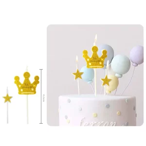 Vela de aniversário dourada perfeita para qualquer comemoração.Apresenta a palavra 'Feliz Aniversário' para adicionar um toque especial.O pacote contém uma única vela
