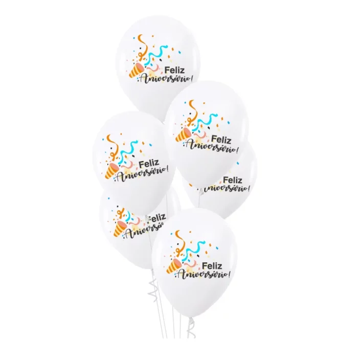 Descrição: Este kit de balões de látex impressos é perfeito para decorar festas e eventos. Cada balão tem 12 polegadas de diâmetro e pesa 3.2g