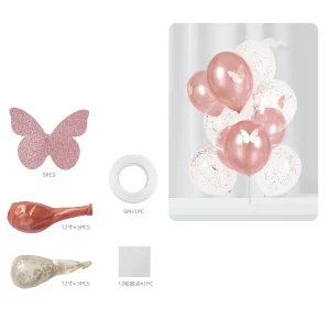 Este kit contém 10 balões de alta qualidade em cor dourada rosa