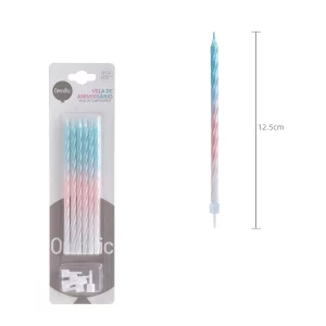 Conjunto de 6 velas longas e coloridas de 12