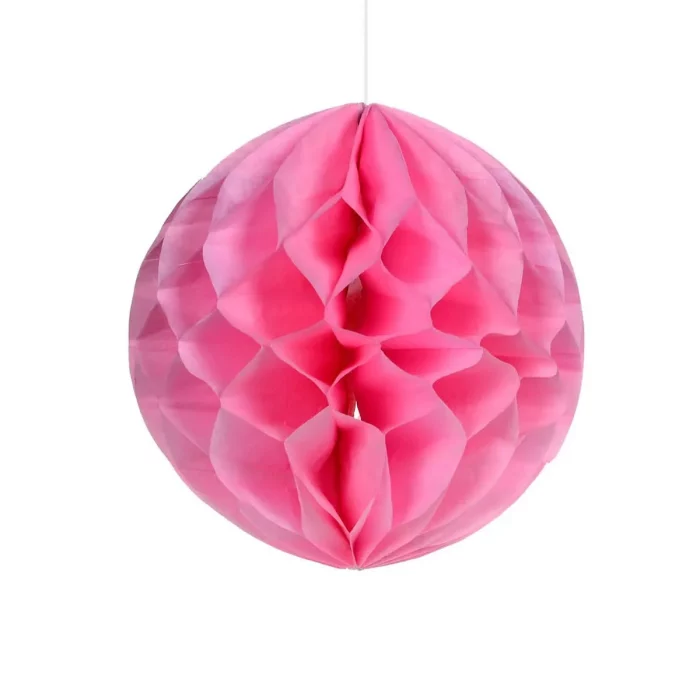 Decoração de aniversário perfeita com nossa bola de favo de mel rosaVendido como um pacote único para seu conveniente.Cor rosa vibrante para dar sua festa um visual romântico. Decoração de festa vibrante rosa de 12 feita de favo de mel.