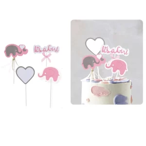 Perfeitamente ideal para batizado e gender reveal.Embalagem contém 4 peças em cor rosa Enfeite seu bolo com nosso topo de bolo rosa grande elefante para festas especiais.