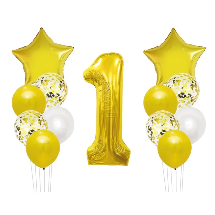 Kit de aniversário dourado premium: Este pacote inclui 13 balões de alta qualidade em um brilho dourado especial.Versátil e atraente: Perfeito para todos os tipos de festas e eventos
