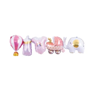 Balão de Alumínio para Aniversário: Este balão de alumínio 97*28.5cm com cor baby rosa é perfeito para qualquer comemoração de aniversário.Kit Grinalda de Balão: Cada pacote contém 1 balão de alumínio