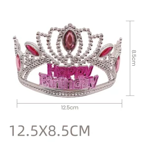 Esta coroa de festa vem com um design em rosa e diamante