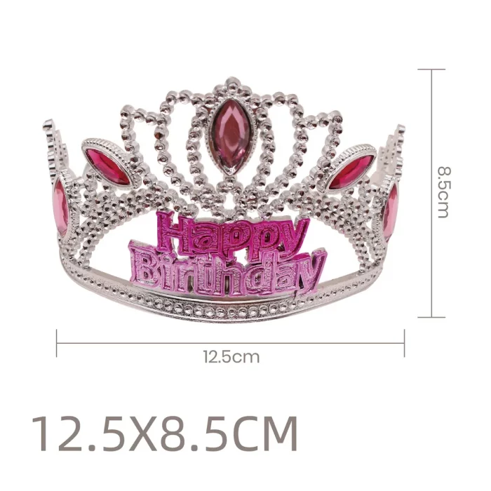 Esta coroa de festa vem com um design em rosa e diamante