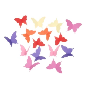 Produto contém 12 peças de grinaldas estilizadas como borboletas para tornar a decoração da sua festa de aniversário vibrante e alegre.Grinaldas de borboleta de cores vivas e atraentes