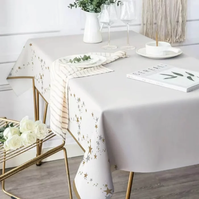 Toalha de mesa padrão estrela premium