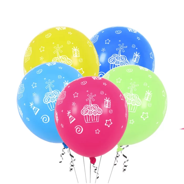 Este pack contém 5 balões de aniversário